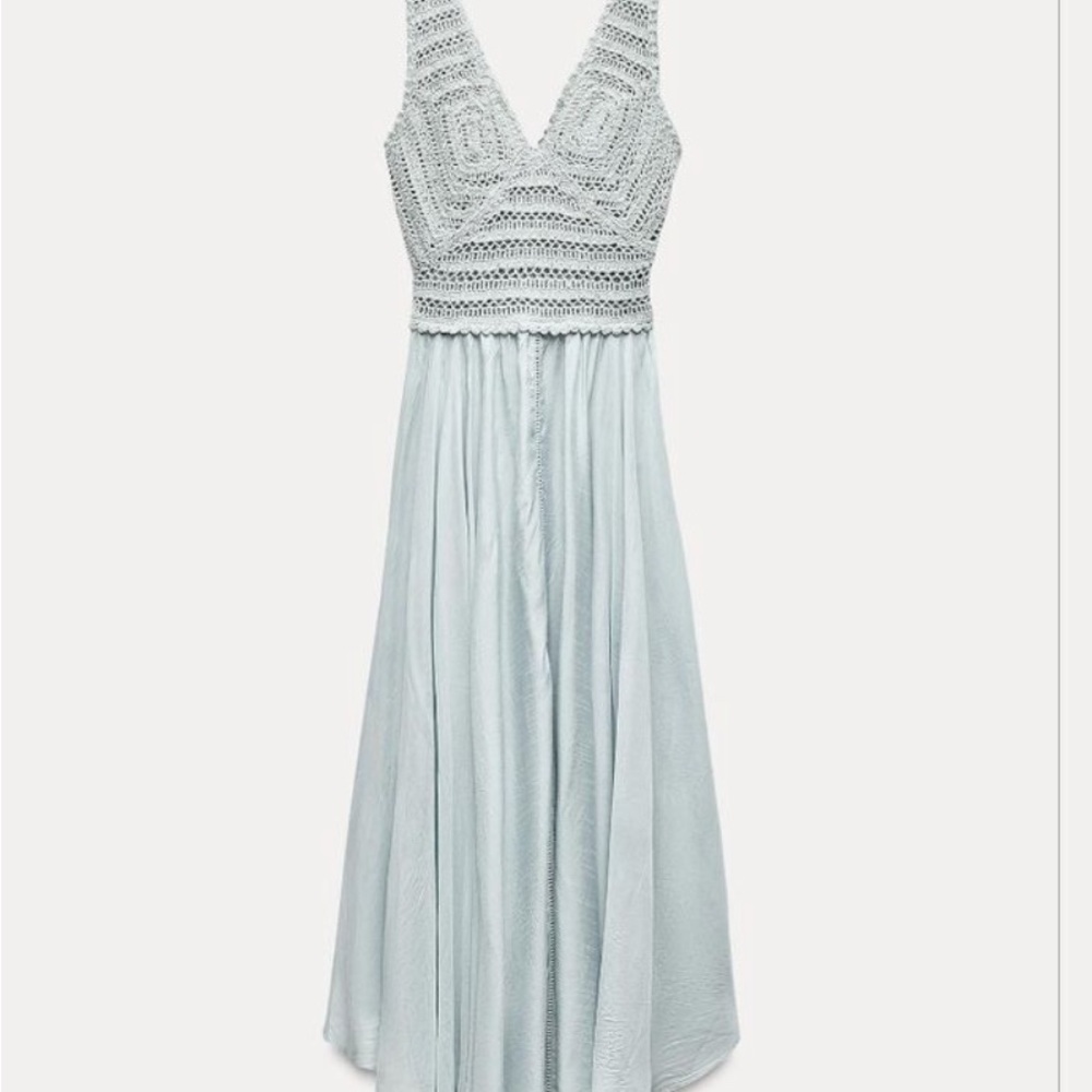 ZARA Crochet Contrast Knit Dress
